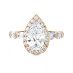 3 1/5 ctw Pear-Shaped Lab Grown Diamond Halo Engagement Ring