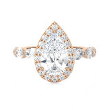 3 1/5 ctw Pear-Shaped Lab Grown Diamond Halo Engagement Ring