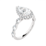 3 1/5 ctw Pear-Shaped Lab Grown Diamond Halo Engagement Ring