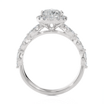 3 1/5 ctw Pear-Shaped Lab Grown Diamond Halo Engagement Ring