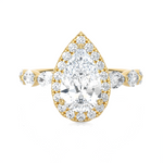 3 1/5 ctw Pear-Shaped Lab Grown Diamond Halo Engagement Ring