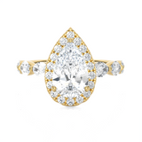 3 1/5 ctw Pear-Shaped Lab Grown Diamond Halo Engagement Ring