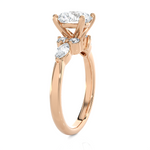 2 5/8 ctw Round Lab Grown Diamond Side Stone Engagement Ring