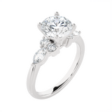 2 5/8 ctw Round Lab Grown Diamond Side Stone Engagement Ring