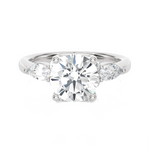 2 5/8 ctw Round Lab Grown Diamond Side Stone Engagement Ring