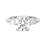 2 5/8 ctw Round Lab Grown Diamond Side Stone Engagement Ring