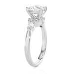 2 5/8 ctw Round Lab Grown Diamond Side Stone Engagement Ring