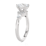 2 5/8 ctw Round Lab Grown Diamond Side Stone Engagement Ring