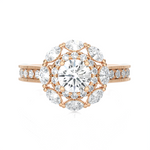 1 1/2 ctw Round Lab Grown Diamond Halo Engagement Ring
