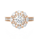 1 1/2 ctw Round Lab Grown Diamond Halo Engagement Ring