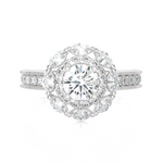 1 1/2 ctw Round Lab Grown Diamond Halo Engagement Ring