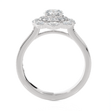 1 1/2 ctw Round Lab Grown Diamond Halo Engagement Ring