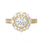 1 1/2 ctw Round Lab Grown Diamond Halo Engagement Ring