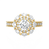 1 1/2 ctw Round Lab Grown Diamond Halo Engagement Ring