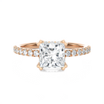Round Lab Grown Diamond Side Stone Engagement Ring