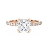 Round Lab Grown Diamond Side Stone Engagement Ring