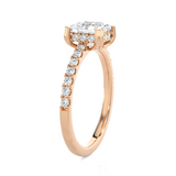 Round Lab Grown Diamond Side Stone Engagement Ring