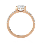 Round Lab Grown Diamond Side Stone Engagement Ring