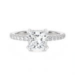 Round Lab Grown Diamond Side Stone Engagement Ring