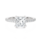 Round Lab Grown Diamond Side Stone Engagement Ring