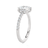 Round Lab Grown Diamond Side Stone Engagement Ring