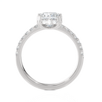 Round Lab Grown Diamond Side Stone Engagement Ring