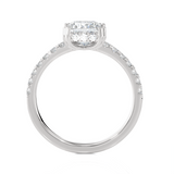 Round Lab Grown Diamond Side Stone Engagement Ring