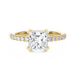 Round Lab Grown Diamond Side Stone Engagement Ring