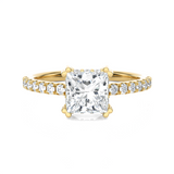 Round Lab Grown Diamond Side Stone Engagement Ring