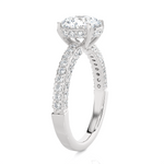 2 7/8 ctw Round Lab Grown Diamond Side Stone Engagement Ring