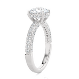 2 7/8 ctw Round Lab Grown Diamond Side Stone Engagement Ring