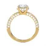 2 7/8 ctw Round Lab Grown Diamond Side Stone Engagement Ring