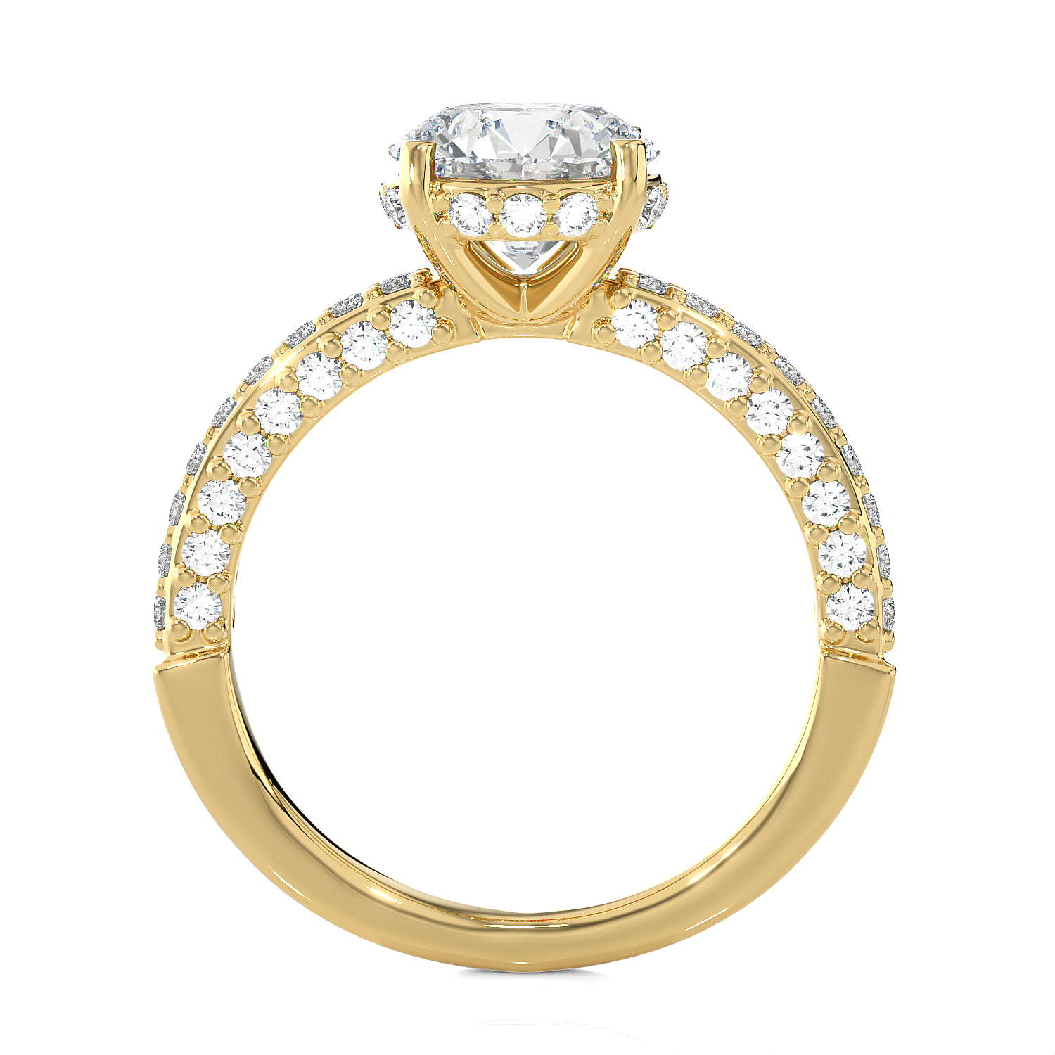 2 7/8 ctw Round Lab Grown Diamond Side Stone Engagement Ring