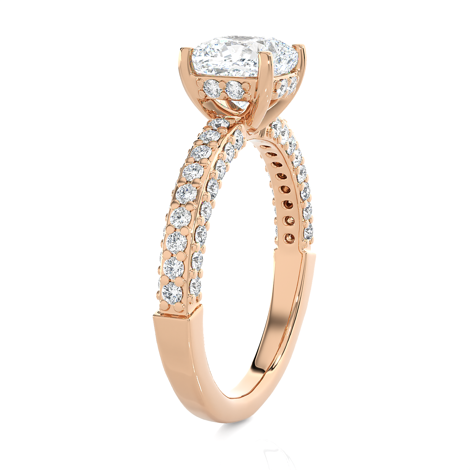 2 5/8 ctw Round Lab Grown Diamond Side Stone Engagement Ring