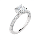 2 5/8 ctw Round Lab Grown Diamond Side Stone Engagement Ring