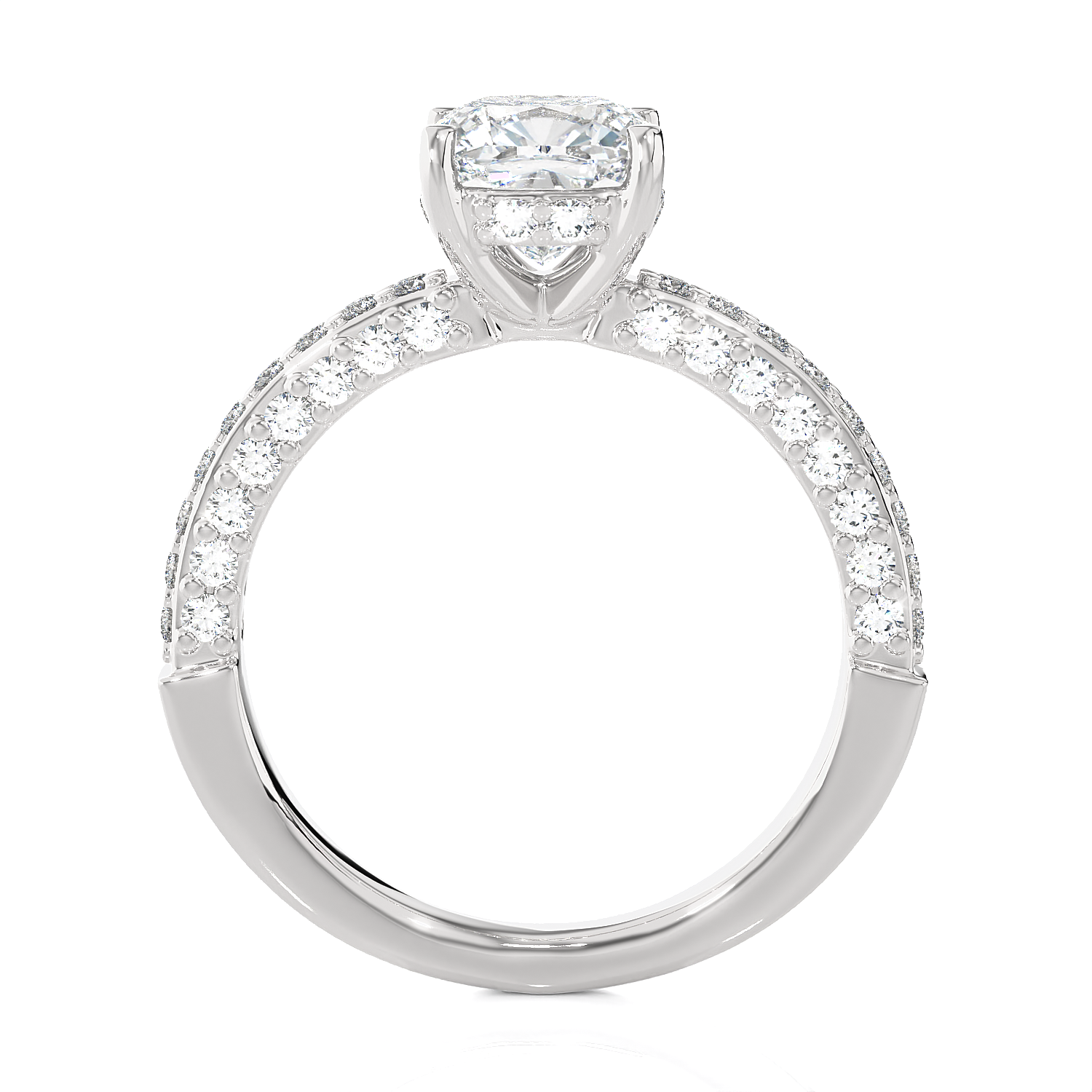 2 5/8 ctw Round Lab Grown Diamond Side Stone Engagement Ring