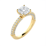 2 5/8 ctw Round Lab Grown Diamond Side Stone Engagement Ring
