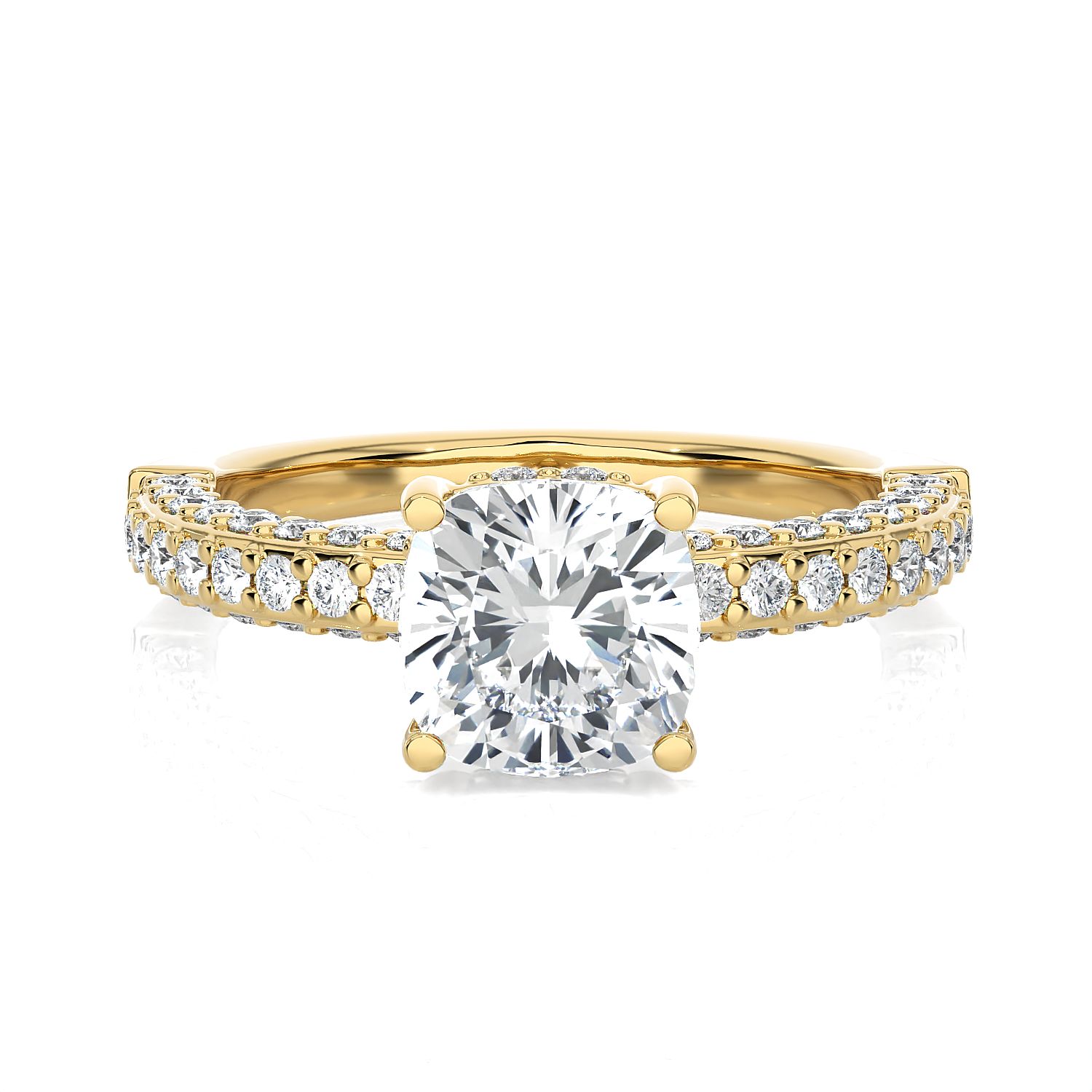 2 5/8 ctw Round Lab Grown Diamond Side Stone Engagement Ring