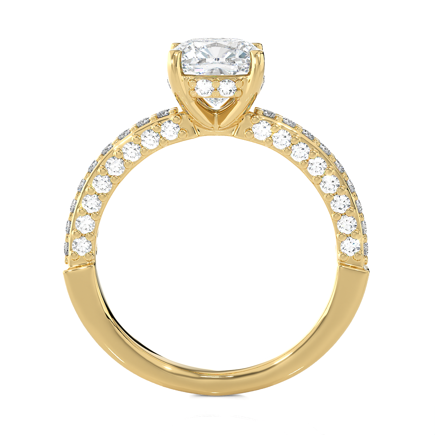 2 5/8 ctw Round Lab Grown Diamond Side Stone Engagement Ring