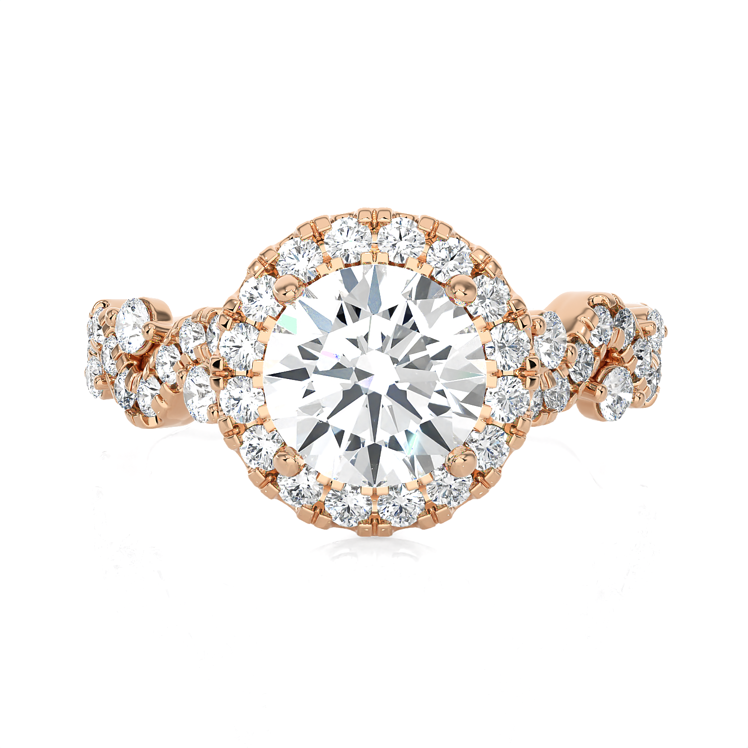 2 3/8 ctw Round Lab Grown Diamond Halo Engagement Ring