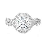 2 3/8 ctw Round Lab Grown Diamond Halo Engagement Ring