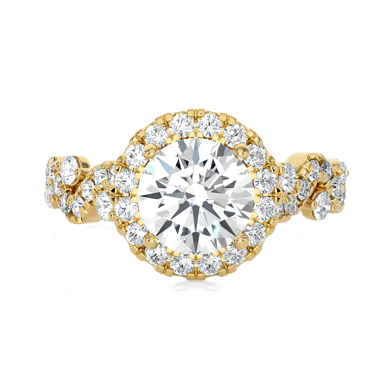 2 3/8 ctw Round Lab Grown Diamond Halo Engagement Ring