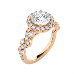 1 1/5 ctw Round Lab Grown Diamond Halo Engagement Ring