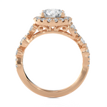 1 1/5 ctw Round Lab Grown Diamond Halo Engagement Ring