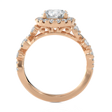 1 1/5 ctw Round Lab Grown Diamond Halo Engagement Ring