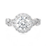 1 1/5 ctw Round Lab Grown Diamond Halo Engagement Ring