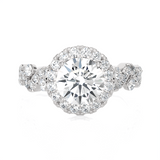 1 1/5 ctw Round Lab Grown Diamond Halo Engagement Ring