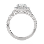 1 1/5 ctw Round Lab Grown Diamond Halo Engagement Ring