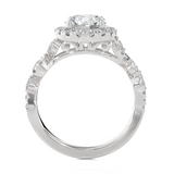 1 1/5 ctw Round Lab Grown Diamond Halo Engagement Ring