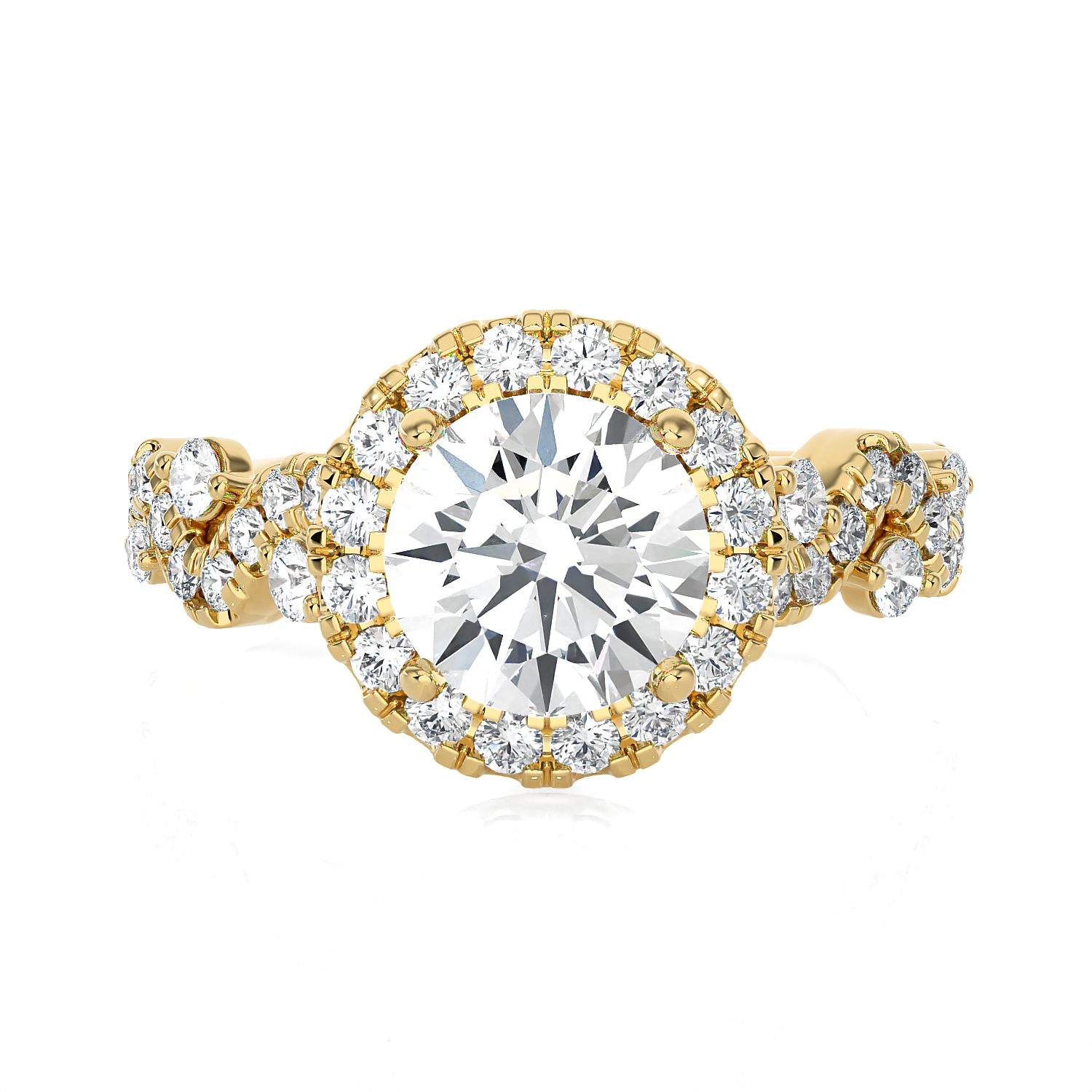 1 1/5 ctw Round Lab Grown Diamond Halo Engagement Ring